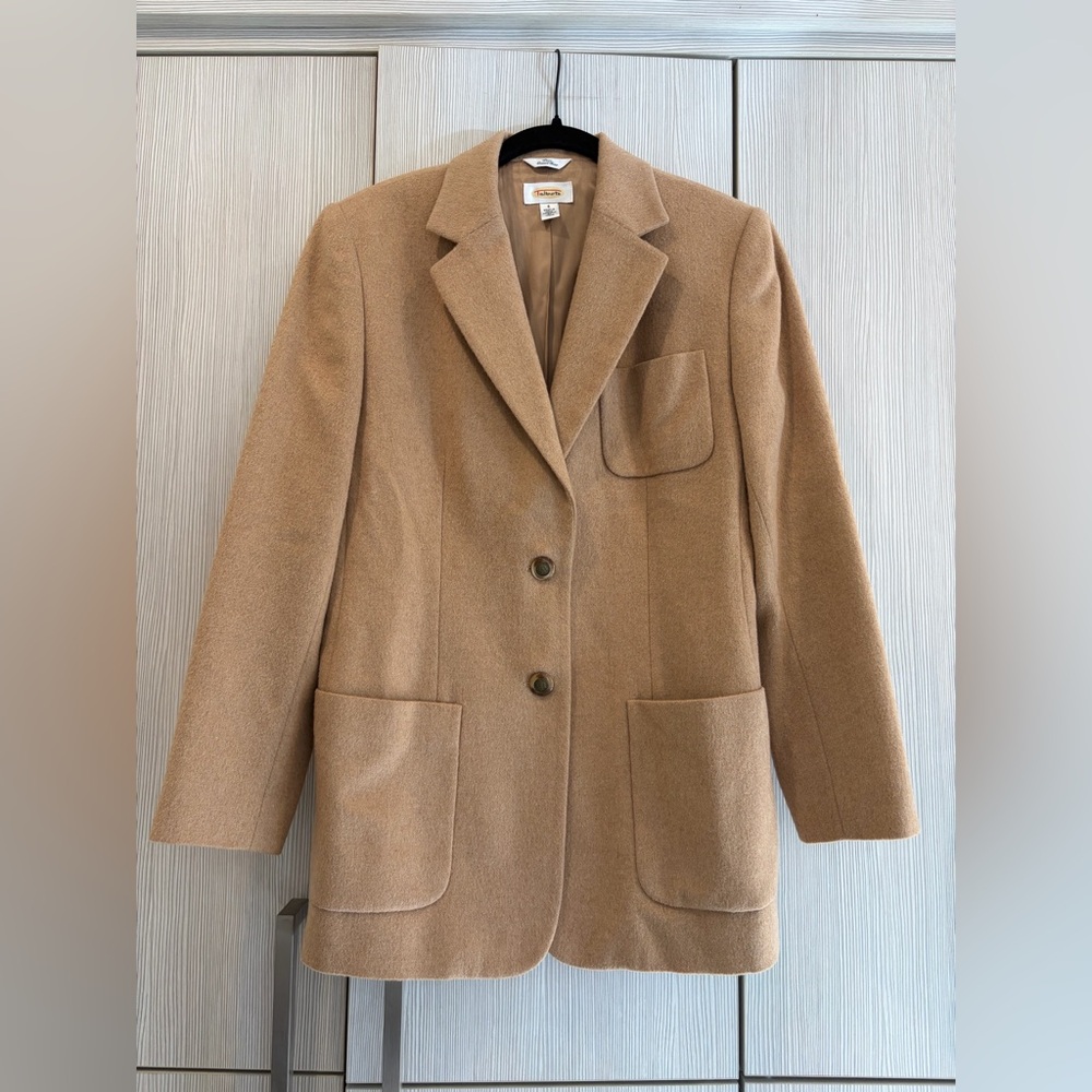 Talbots Camel Hair Blazer Size 4 Made in Italy 100% Camel Classic Coat